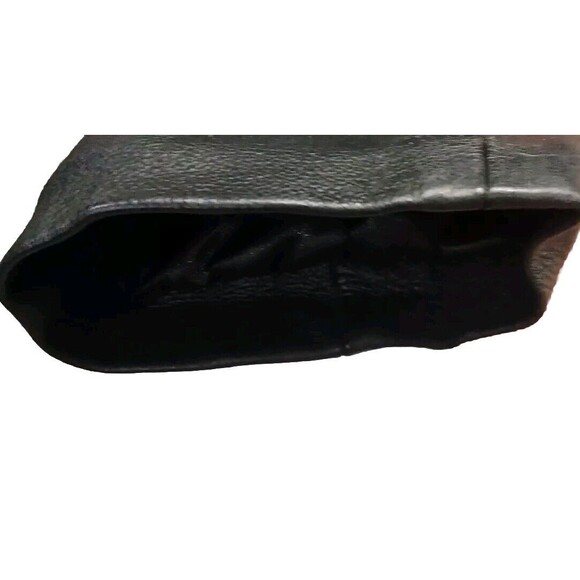 Hind Men's Black Leather Overcoat Jacket Large Smooth Quality - Picture 4 of 4